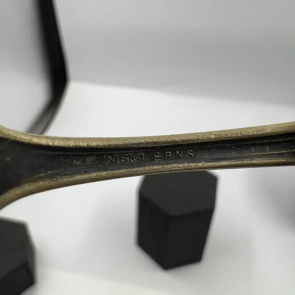 Antique RARE NSO Marked Curved Baby Spoon EPNS‎ Silver Plate Decorative